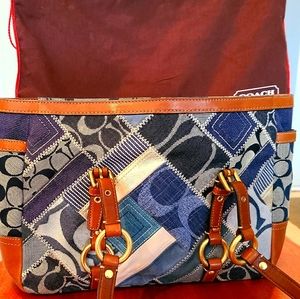 Coach Original signature denim patchwork bag